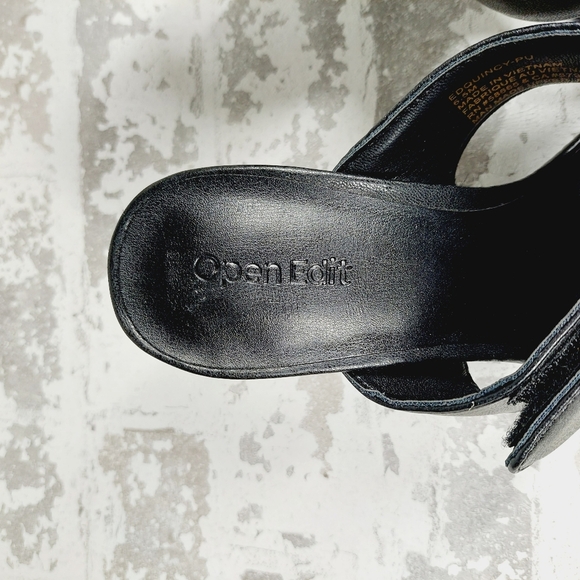New Open Edit Quincy Black Adjustable Heels Sandals F773 - Picture 9 of 11